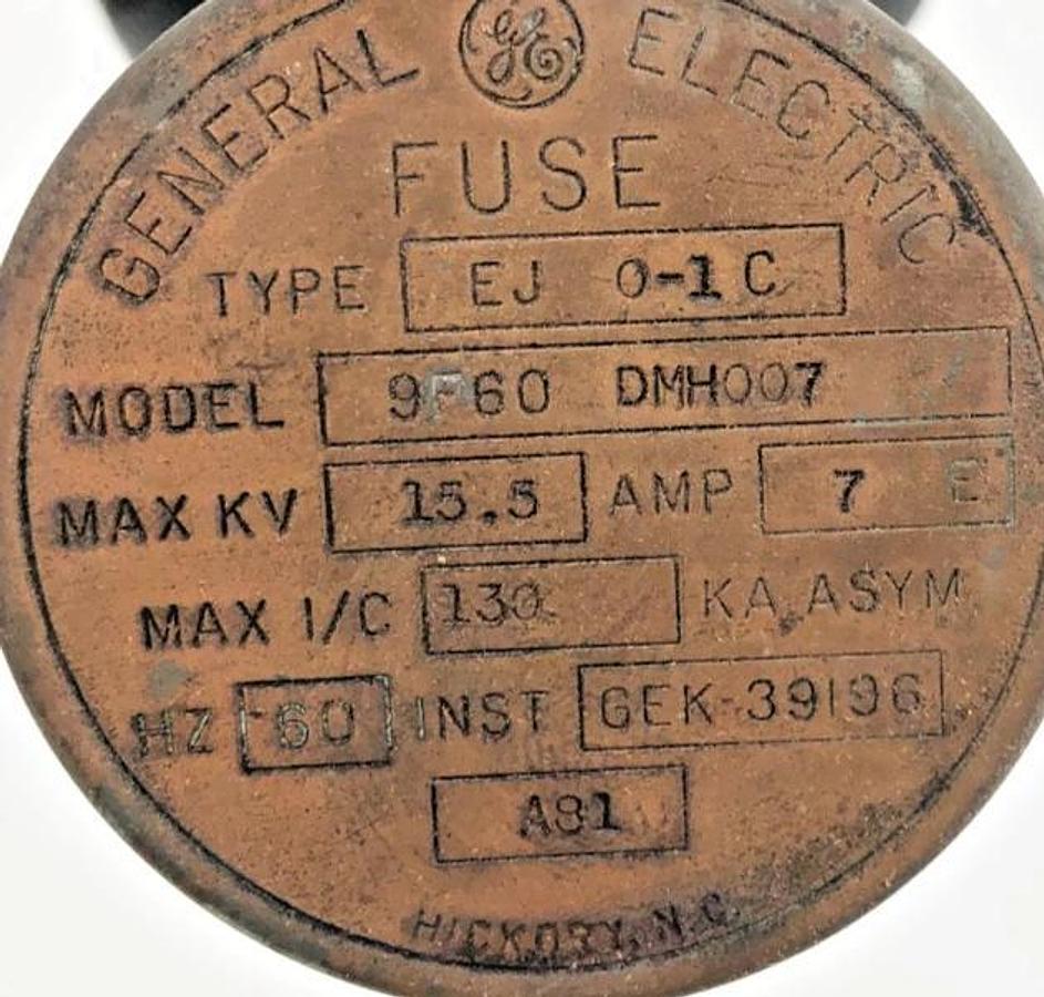 New GE General Electric 9F60DMH007 Fuse 15.5KV 7E Amp Type EJ 01C
