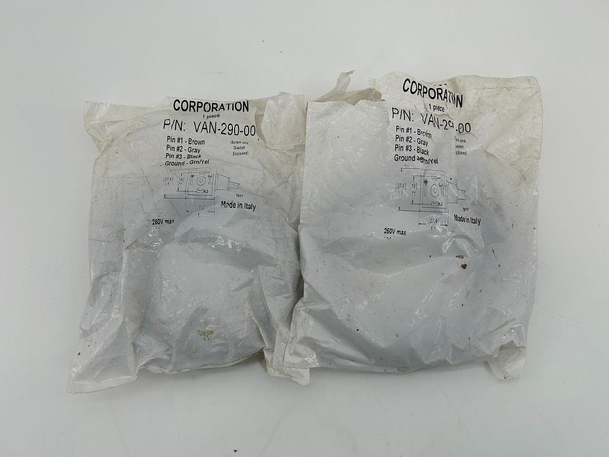 New Lot of 2 Mencom Corp VAN-290-00 Solenoid Valve Connector 250V