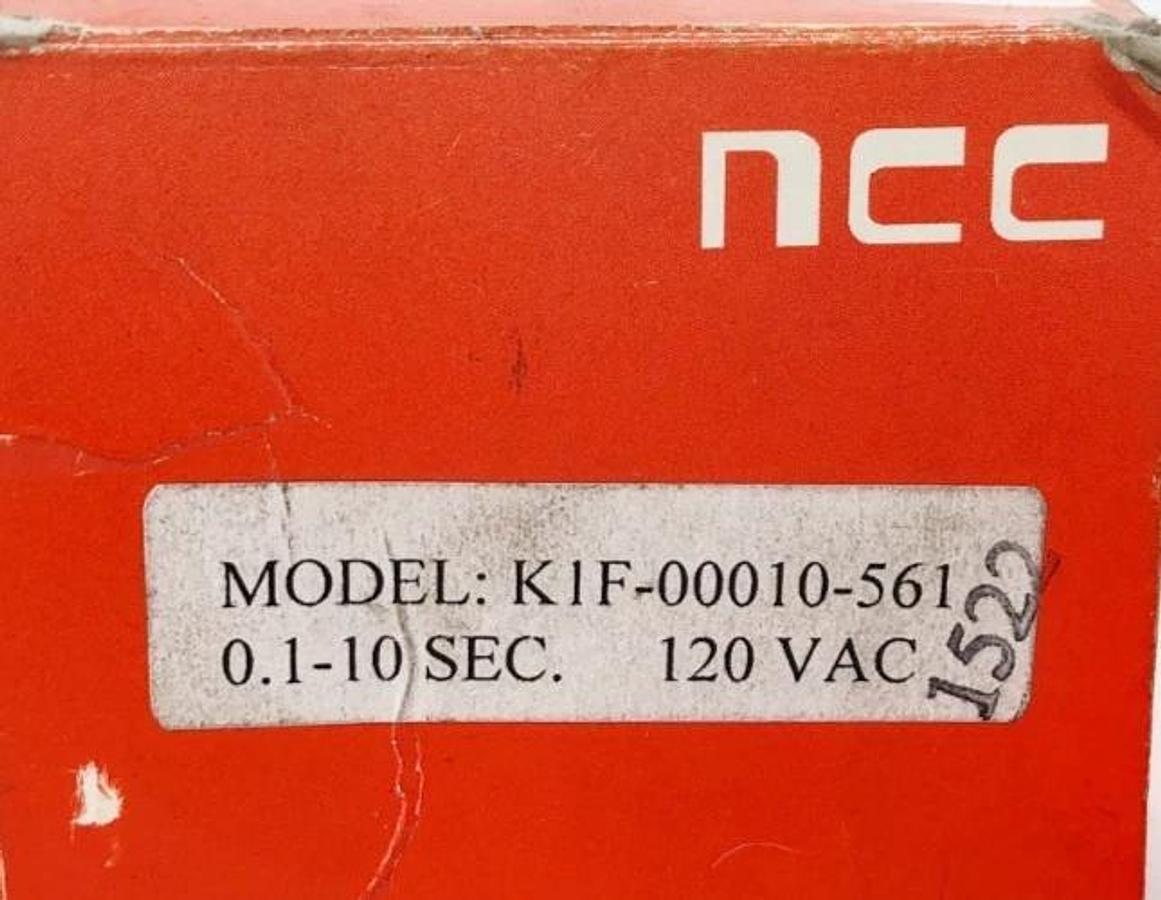 New NCC K1F-10-561 Time Delay Relay 0.1-10 Sec. 120VAC K1F-00010-561