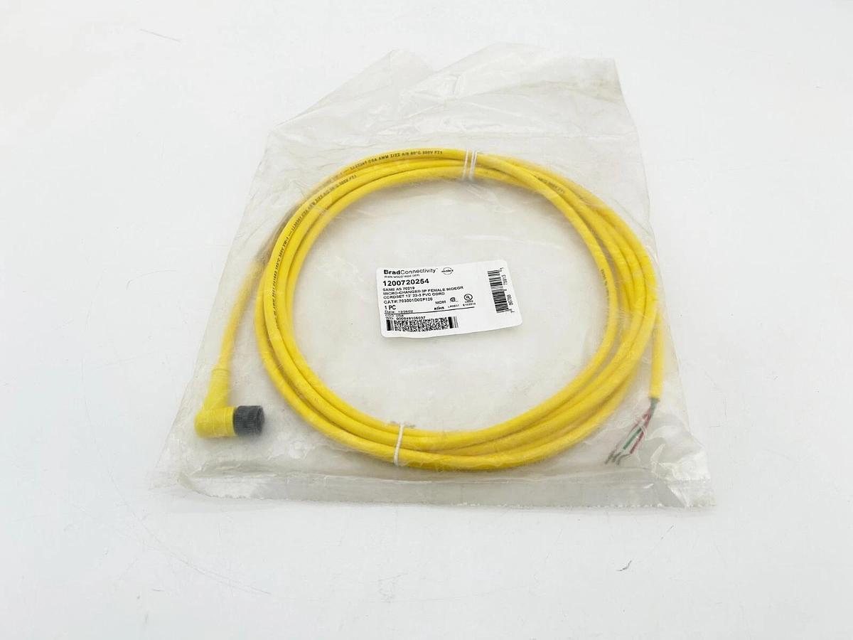 New Brad Connectivity 1200720254 Mircro Change 3P Female Cordset 90DEGR 12' 1