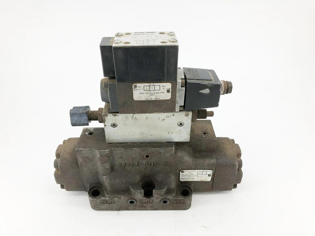 Used Bosch Racine FD4-CTHS-106M-63 Hydraulic Solenoid Valve 110/115V 3000psi Max