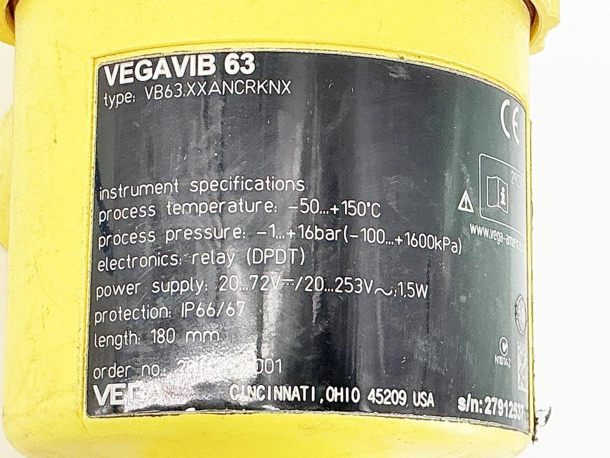 New Vega VB63.XXANCRKNX Vibrating Level Switch 72V 180MM 1.5W VEGAVIB 63