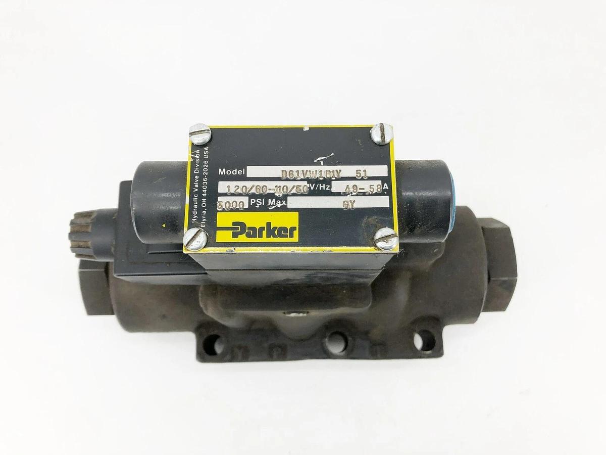 New Parker D61VW1B1Y 51 Directional Control Valve 120/60-110/50 .49-.58A 3000psi