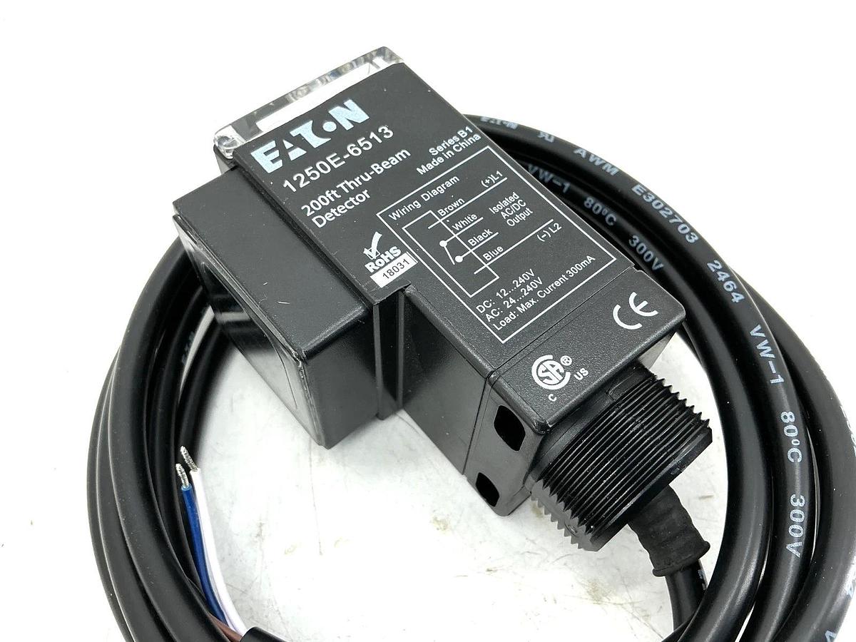 New Eaton 1250E-6513 Ser B1 200ft Thru-Beam Detector 24-240VAC 12-240VDC