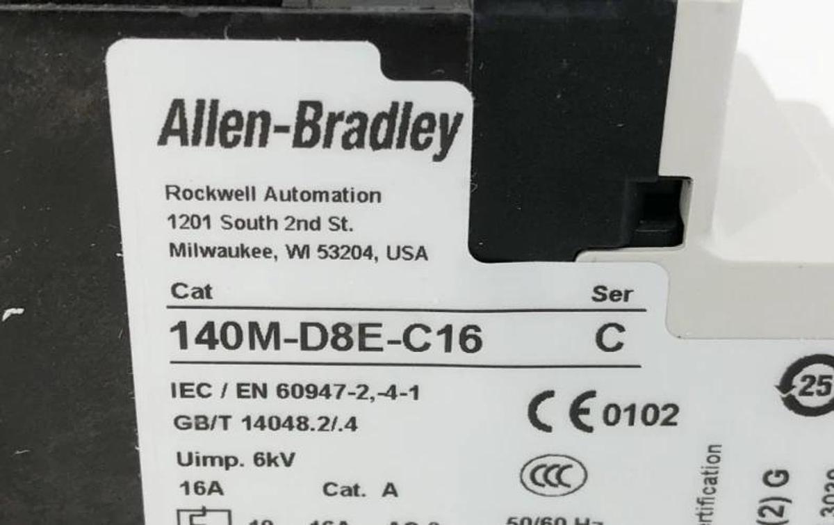 New Allen Bradley 140M-D8E-C16 Ser. C Motor Protector Circuit Breaker 10-16A