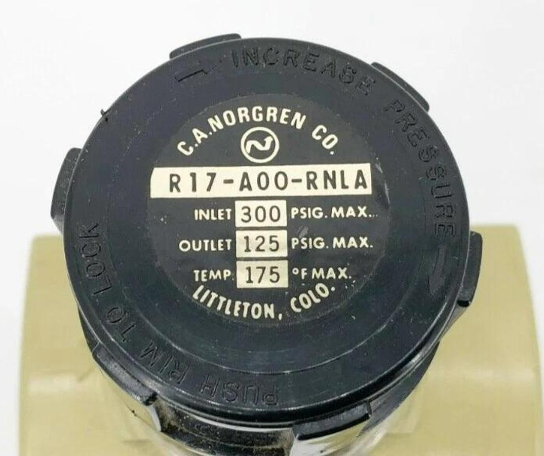 New Norgren R17-A00-RNLA Pressure Regulating Valve Inlet: 300psig Out: 125psig