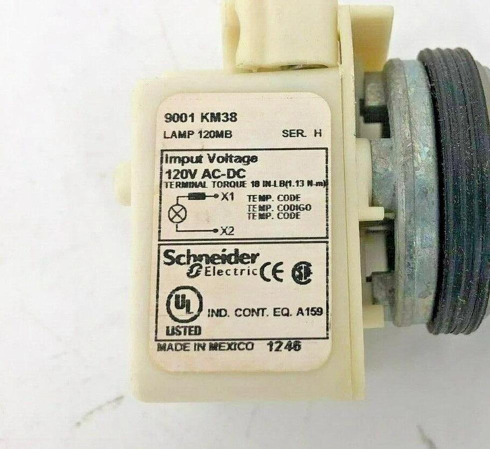 Used Schneider Electric 9001KM38 Push Button Pilot Light Module New Surplus No Box