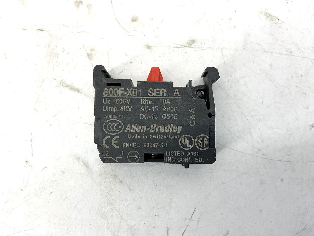 Lot of 3 New Allen Bradley 800F-X01 Ser A Contact Block / Cartridge 1NC 10A 690V