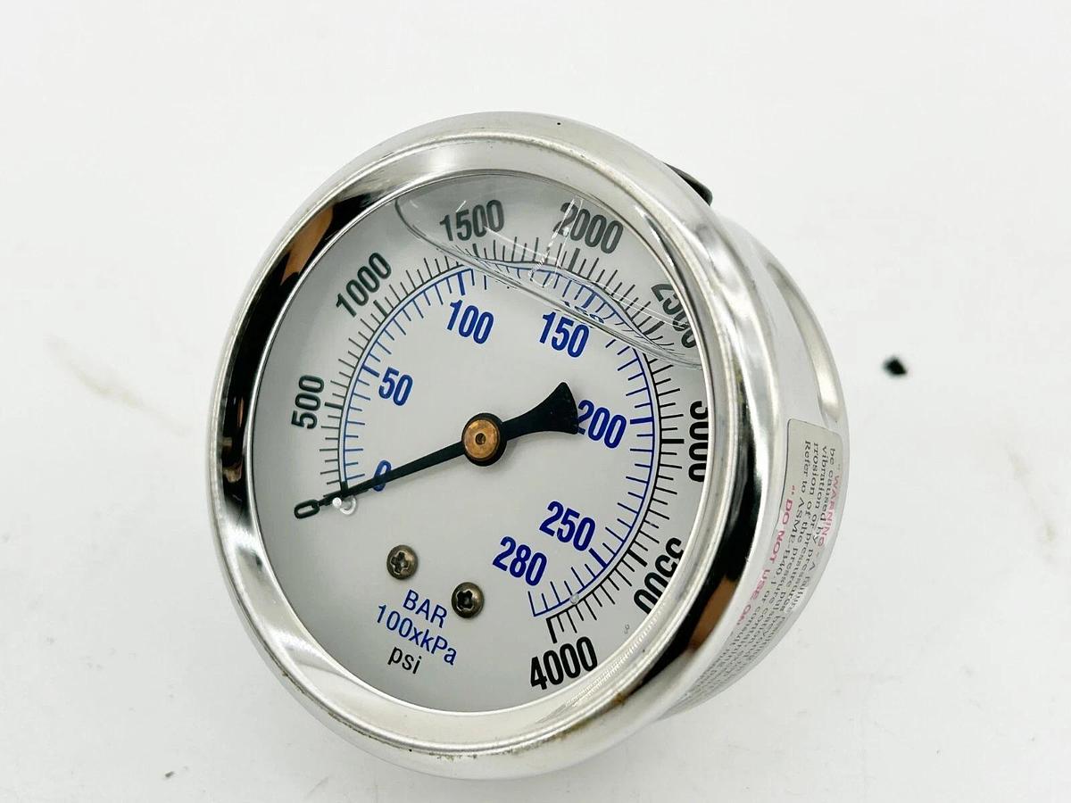 New Pic Gauges PRO-202L-254Q 1PC Slotted Conn 2-1/2" 0-4000PSI 1/4"
