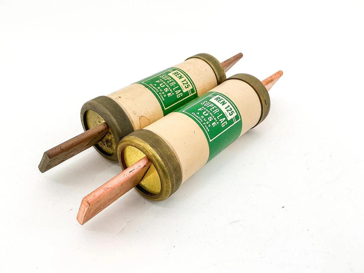 New Lot of 2 Bussmann REN-125 Renewable Fuse 125A 250V