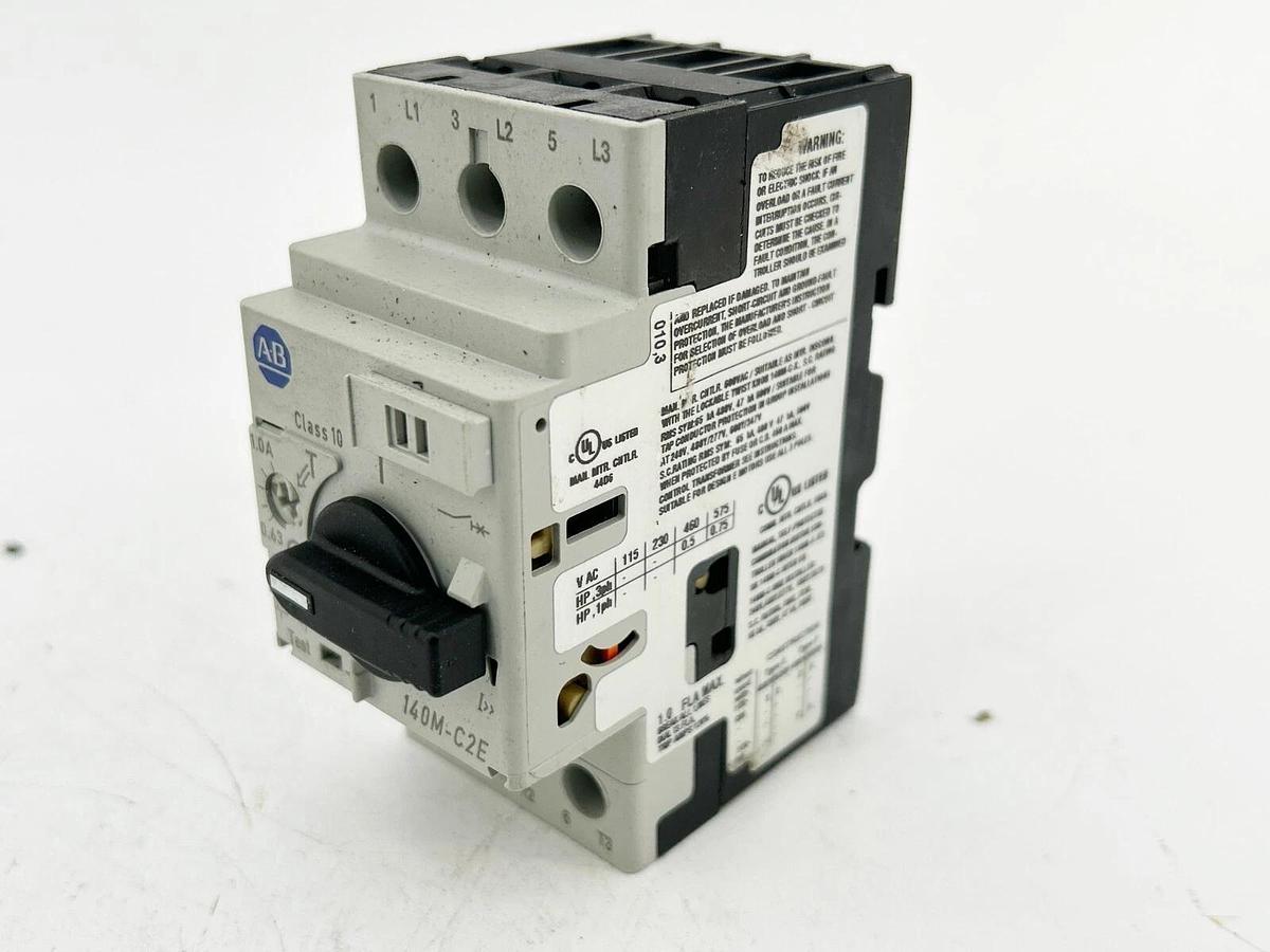 Used Allen Bradley 140M-C2E-B10 Circuit Breaker Motor Protector 0.63-1.0A Range