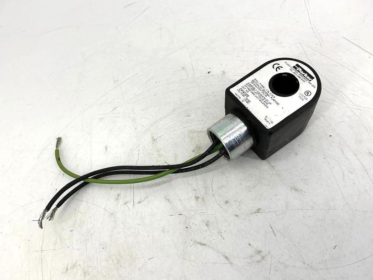 Used Parker DF4C05 Unit Solenoid Coil 3-Wire 16-Watt 110/120VAC 50/60HZ