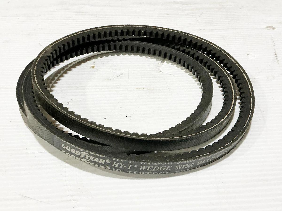 New Lot of 3 Goodyear 3VX560 Cogged V-Belt 56"OD 0.38Width 1 Rib - No Box