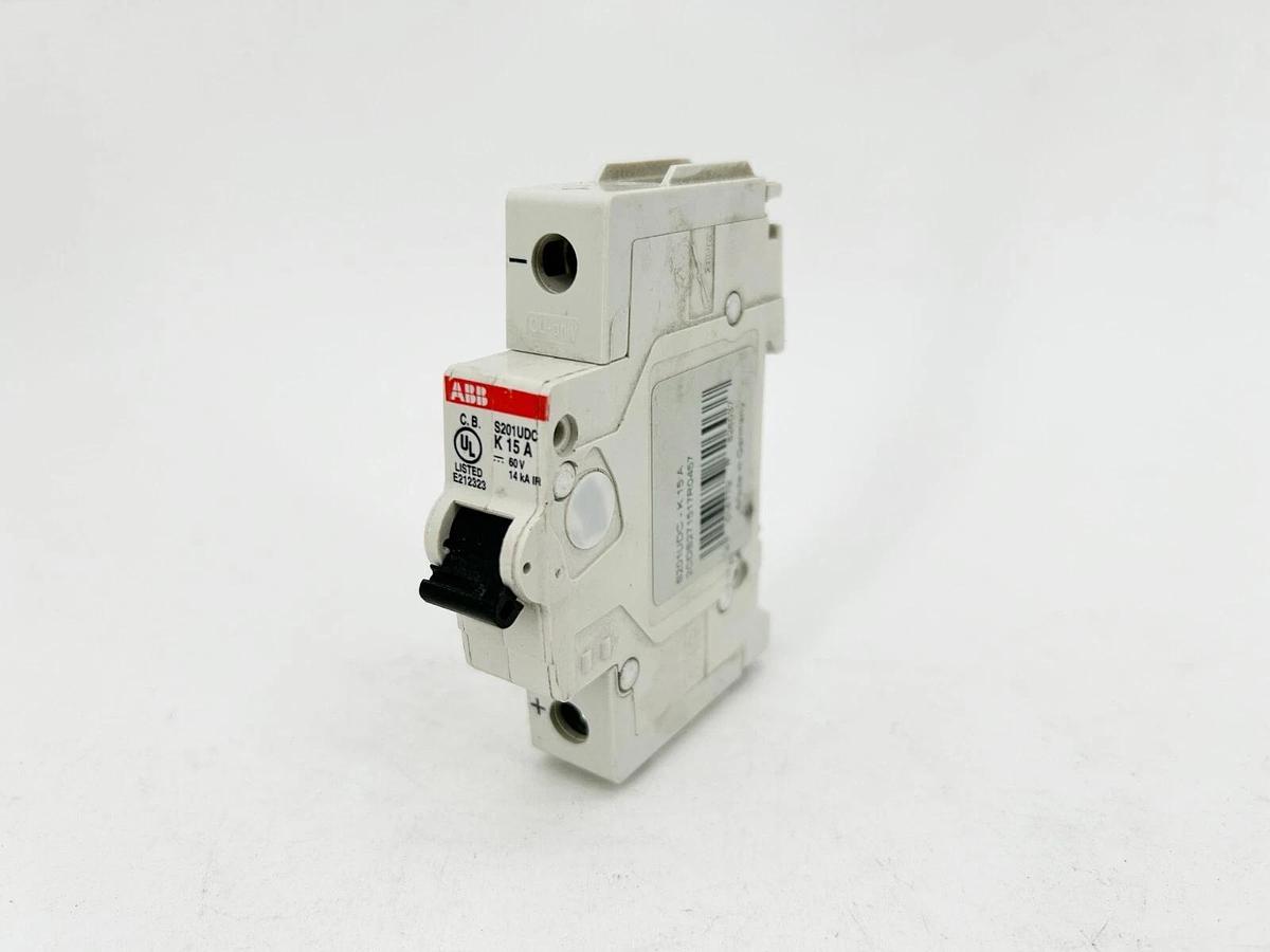 New ABB S201UDC-K15 Circuit Breaker 1-Pole K Curve 15A 60VDC