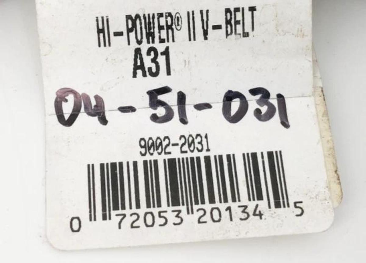 Lot of 3 New Gates A31 Hi-Power II V-Belts 9002-2031 - No Box