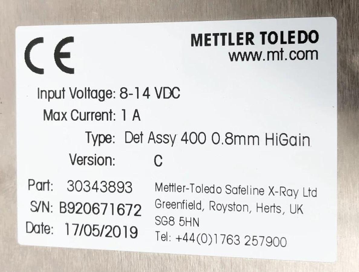 New Mettler Toledo 30343893 Detector Assembly 400 0.8mm HiGain 8-14VDC 1A
