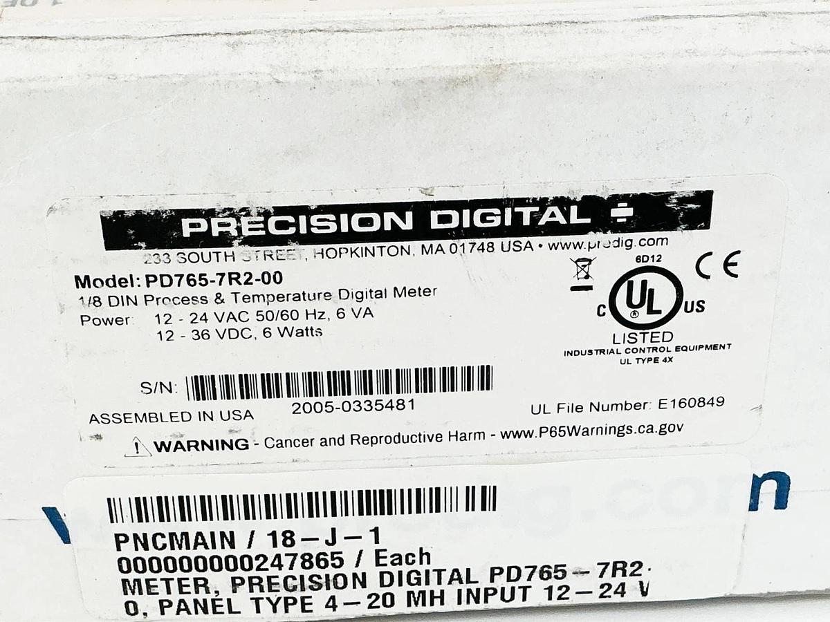 New Precision Digital PD765-7R2-00 Process & Temperature Digital Panel 24V