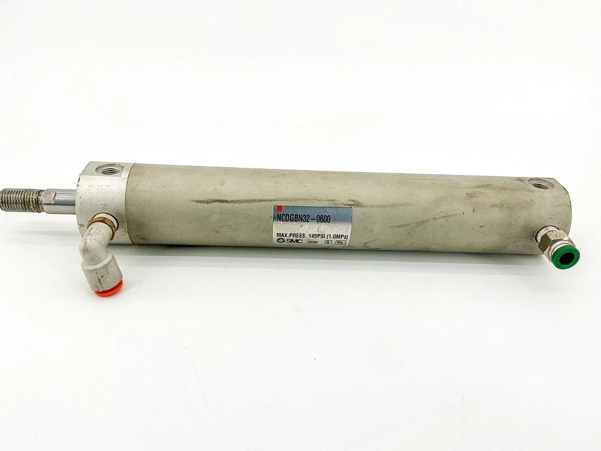 Used New SMC NCDGBN32-0600 Pneumatic Cylinder 145PSI 1-1/4" Bore 6"