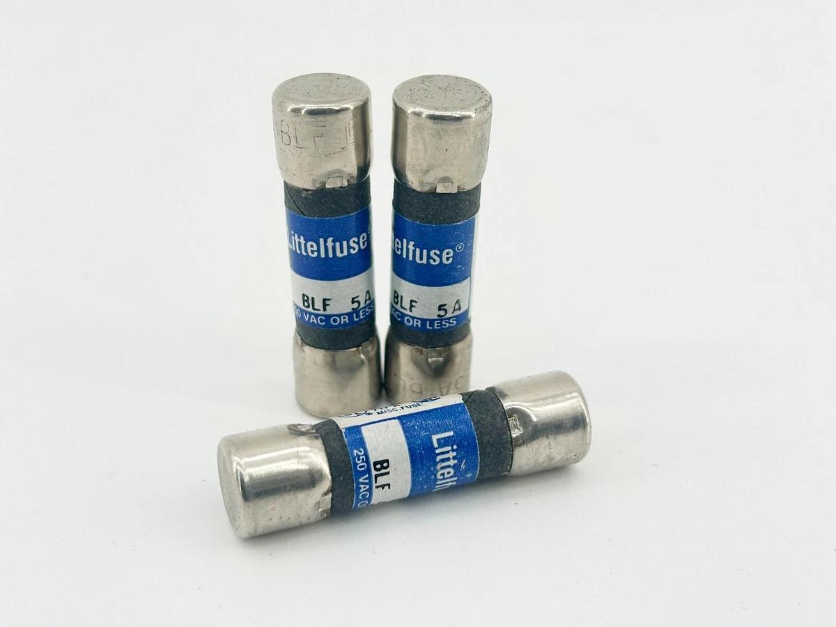 New Lot of 3 Littelfuse BLF-5A Fast Acting Fuse 5A 250V - No Box