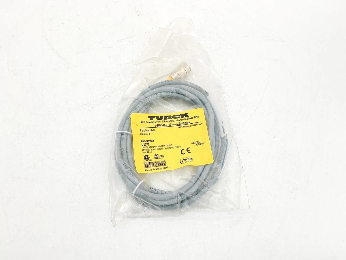 New Lot of 3 Turck RK 4.4T-2 Cordset 250V 4A U2172