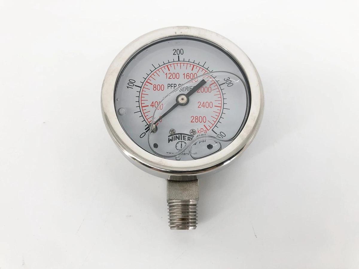 New Winters PFP880 Pressure Gauge SS 2.5" 0-400psi Lower Mount