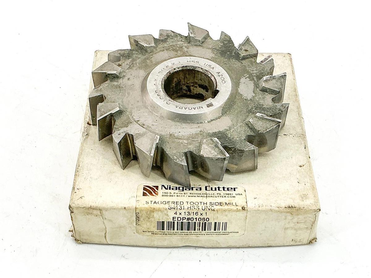 Used Niagara Cutter LLC. S4131HHSUNC Staggered Tooth Side Mill Cutter 4X13/16X1