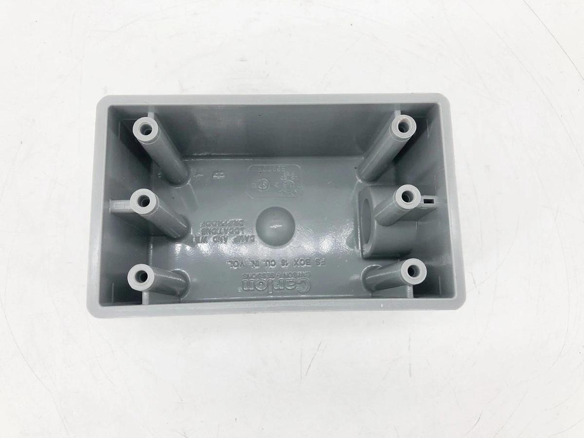 Lot of 2 New Carlon E980DFN Single Gange FSE Boxes PVC 1/2" Knockouts - No Box