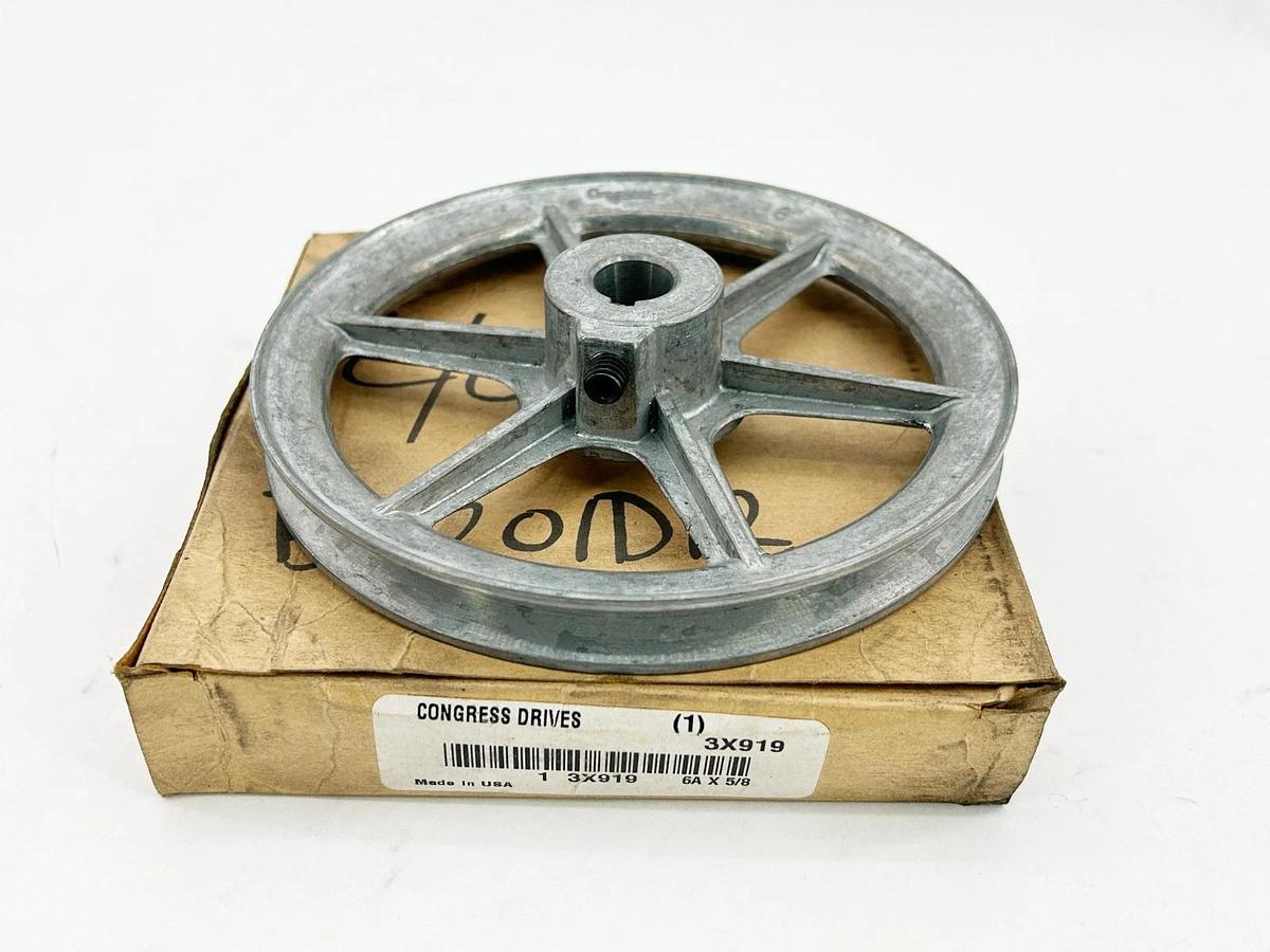 New Congress Drives 6A x 5/8"  V-Belt Pulley W/Key Way 3X919