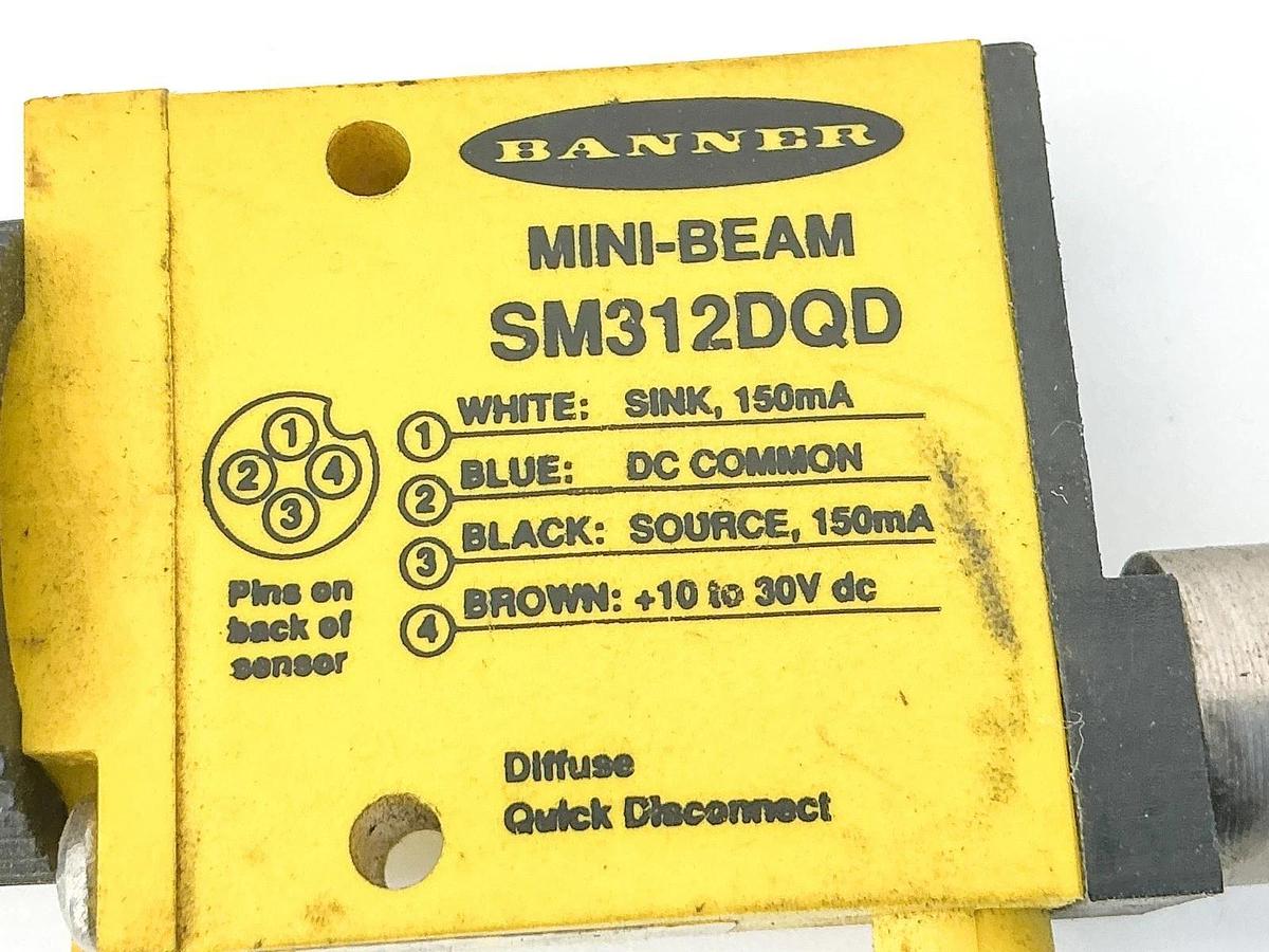 Used Banner SM312DQD Mini-Beam Photoelectric Sensor 10-30VDC