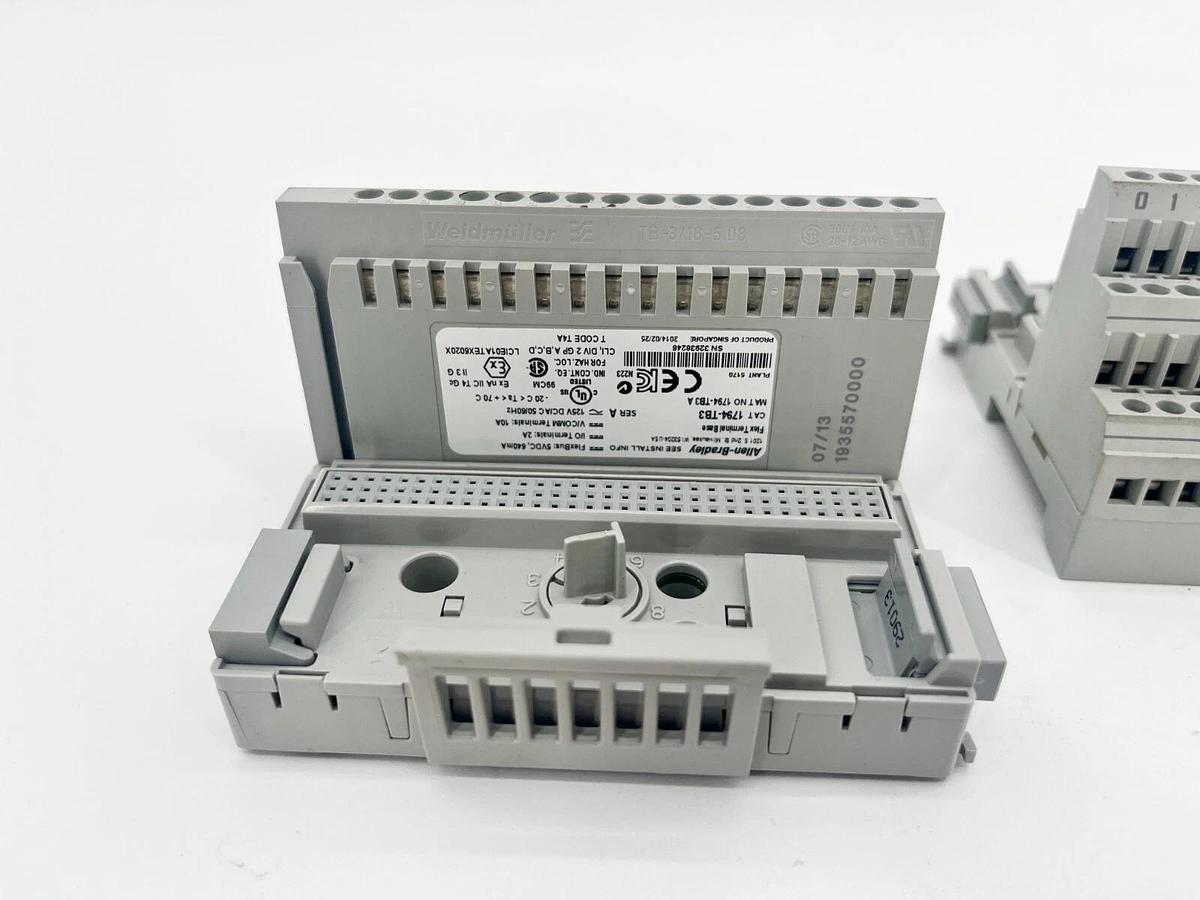Used Lot of 2 Allen Bradley 1794-TB3 Ser. A Flex I/O Terminal Bases