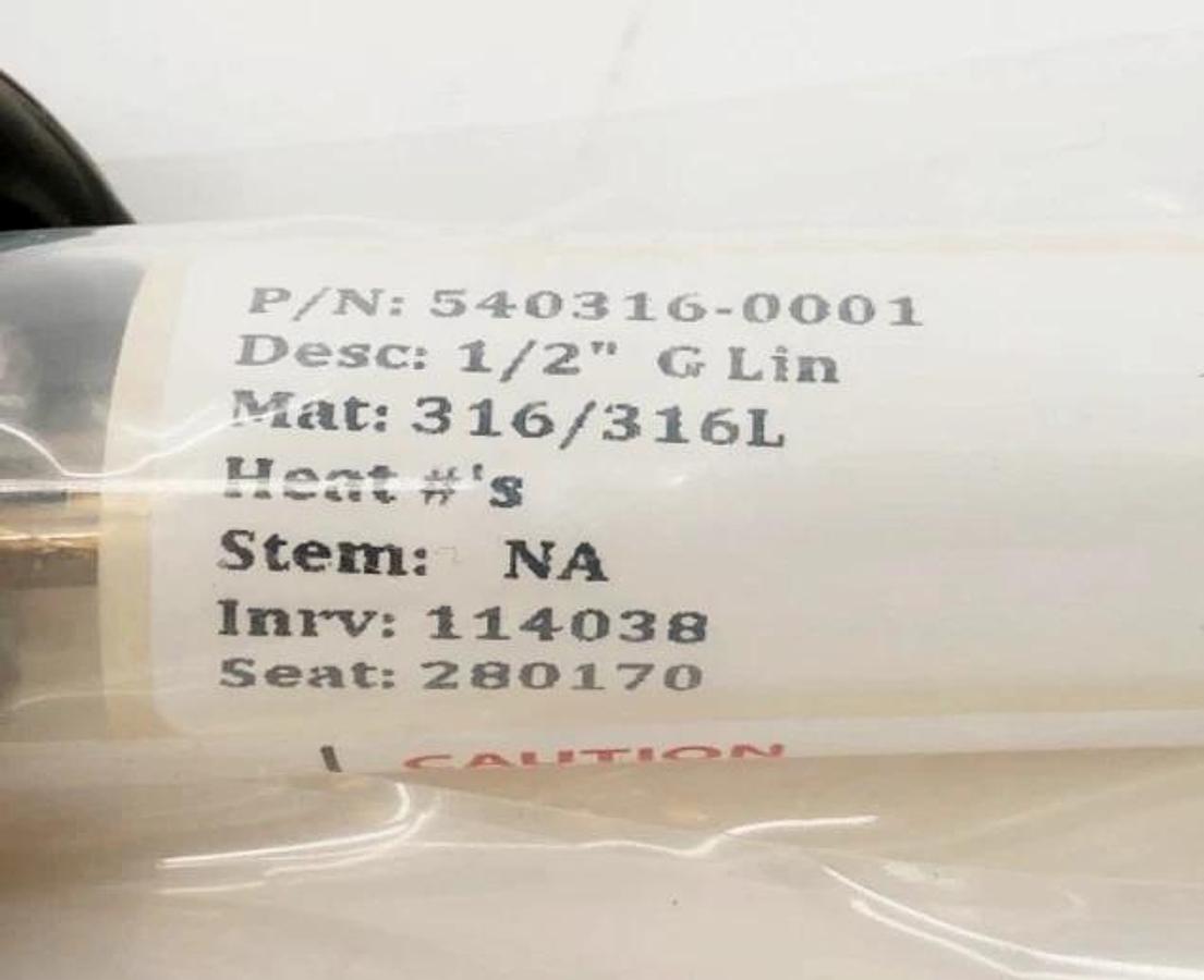 New Research Control Valves 540316-0001 Seat and Trim 1/2" G Lin 316/316L