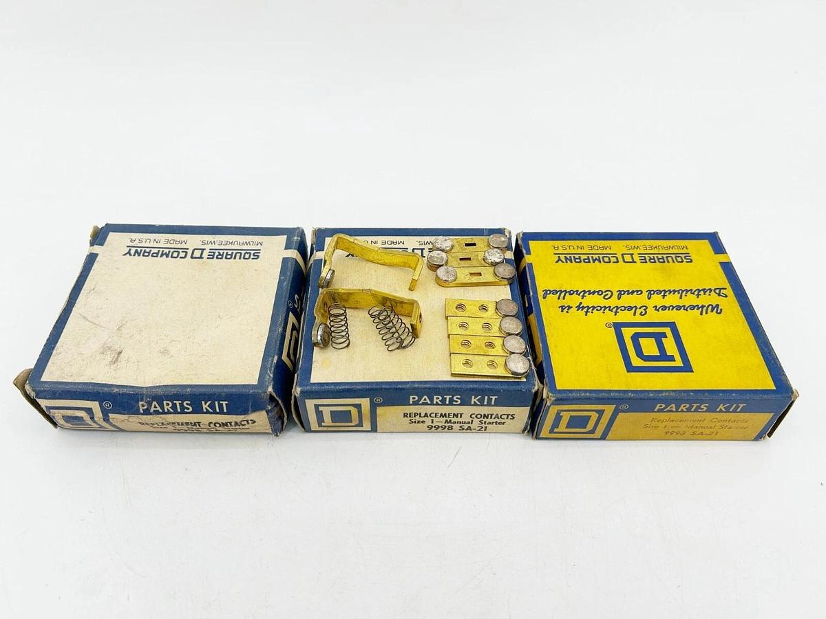 New Lot of 3 Square D 9998SA21 Contactor Kit For Manual Startor 3 Pole Size M1