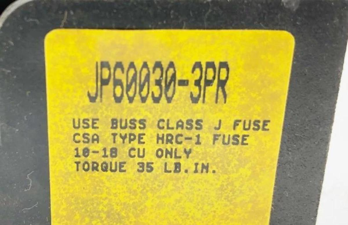 Used Lot of 5 Bussmann JP60030-3PR Fuse Holders 30A 600VAC 3 Pole