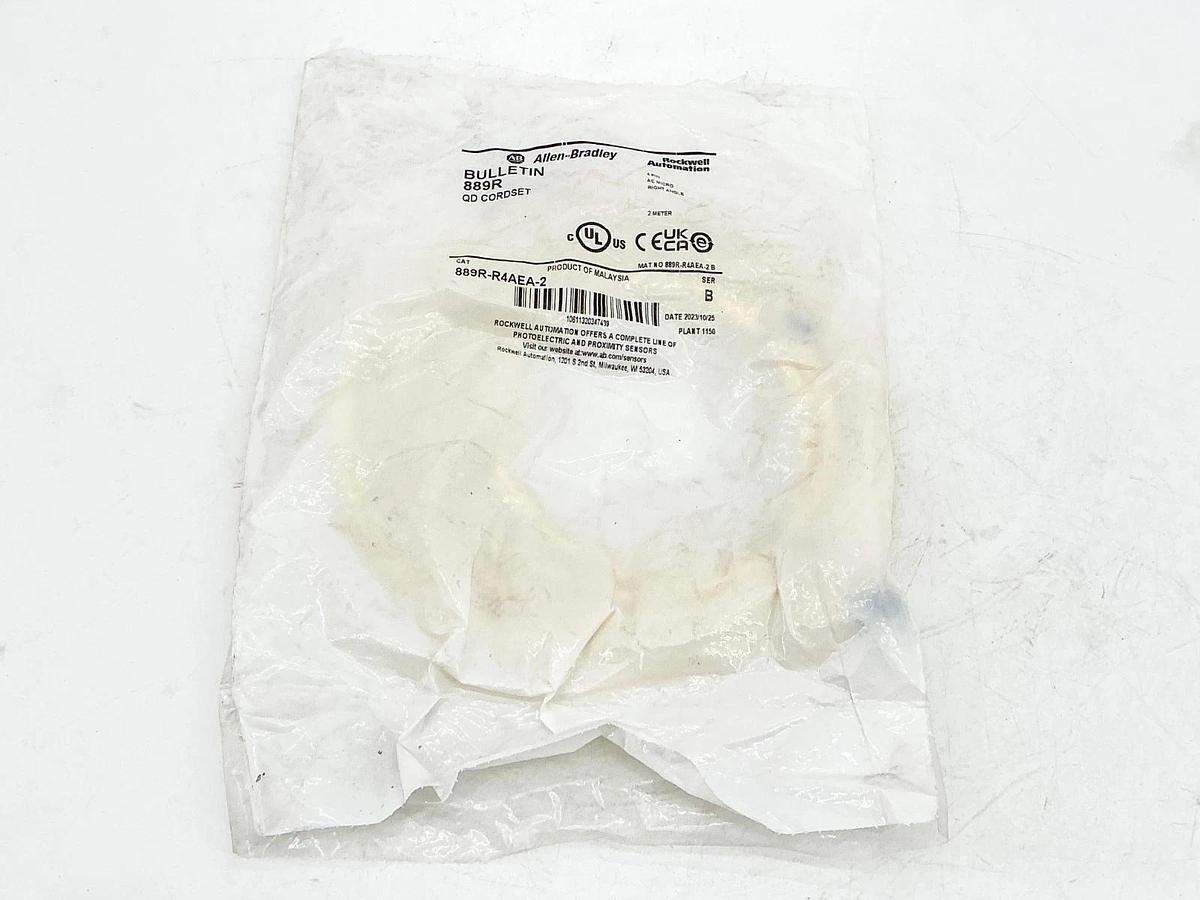 New Allen Bradley 889R-R4AEA-2 QD Cordset 4Pin AC Micro Right Angle Ser.B