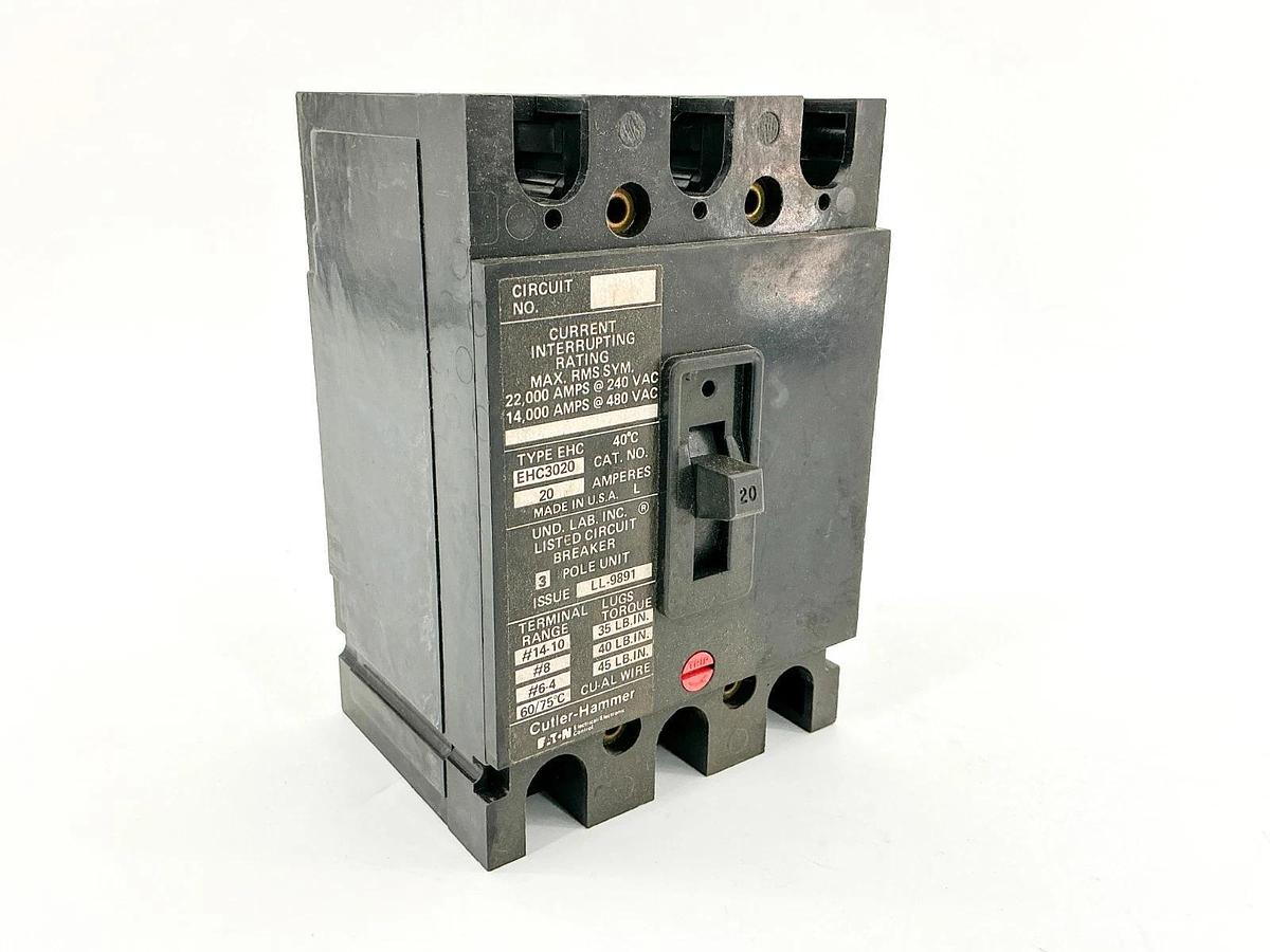 New Cutler Hammer EHC3020 Circuit Breaker 20A 480V 3P