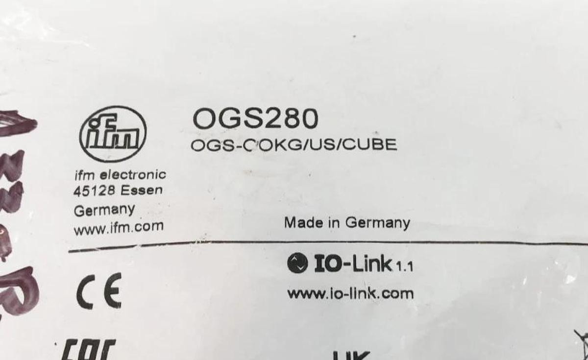 New IFM OGS280 Sensor Transmitter 10-30VDC M12 Right Angle
