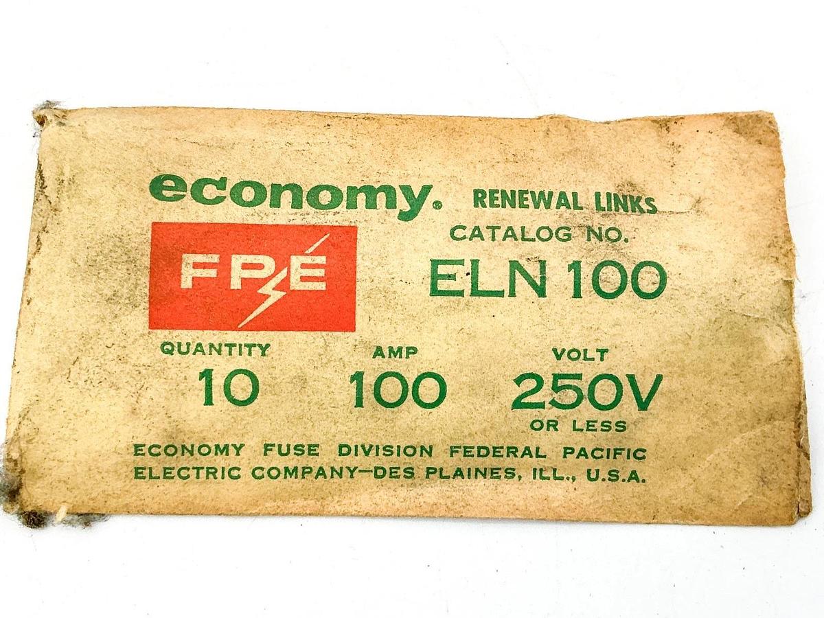 New Lot of 30 Economy ELN100 Renewal Fuse Links 100A 250V