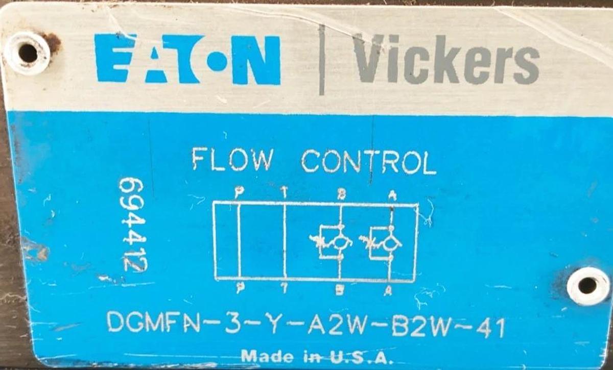 Used Eaton Vickers DG4V-3S-2A-M-U-B5-60 Solenoid w/ DGMFN-3-Y-A2W-B2W-41 Control