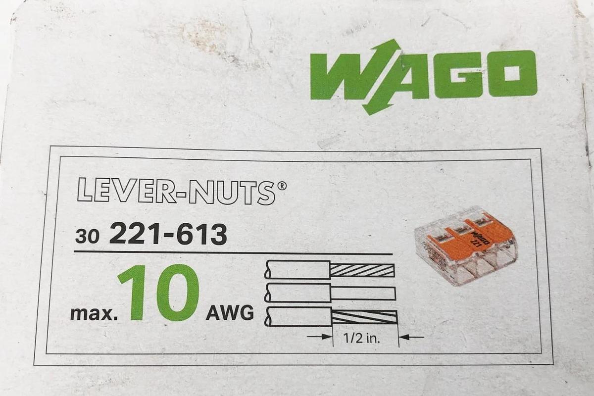 Box of 30 New Wago 221-613 Lever-Nuts Conductor Compact Wire Connectors 10AWG
