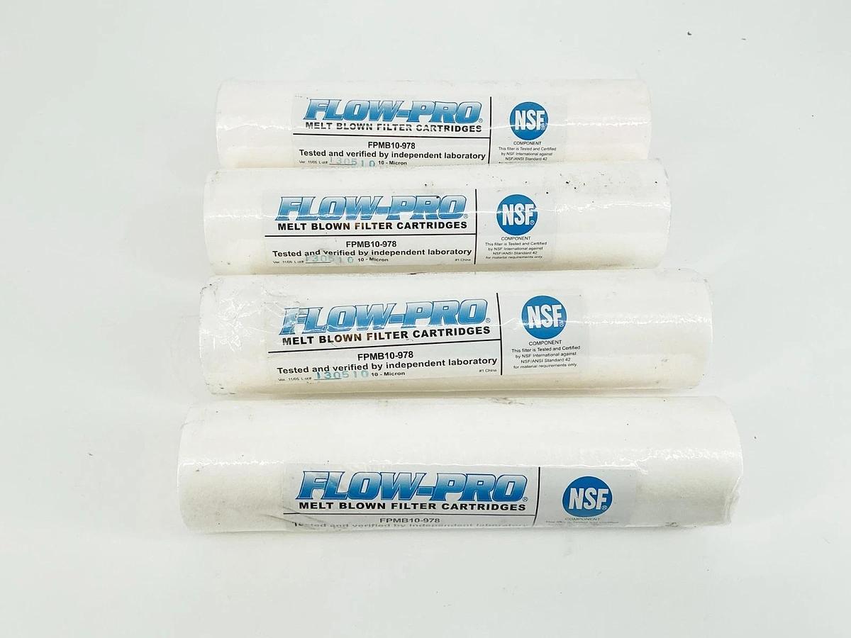 New Lot of 4 Flow-Pro PMB10-978 Melt Blown Filter Cartridges 10 Micron