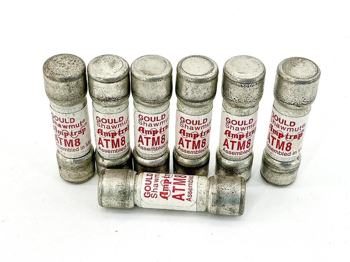 New Lot of 7 Gould Shawmut ATM8 Amp Trap Fuse 8A 600V - No Box