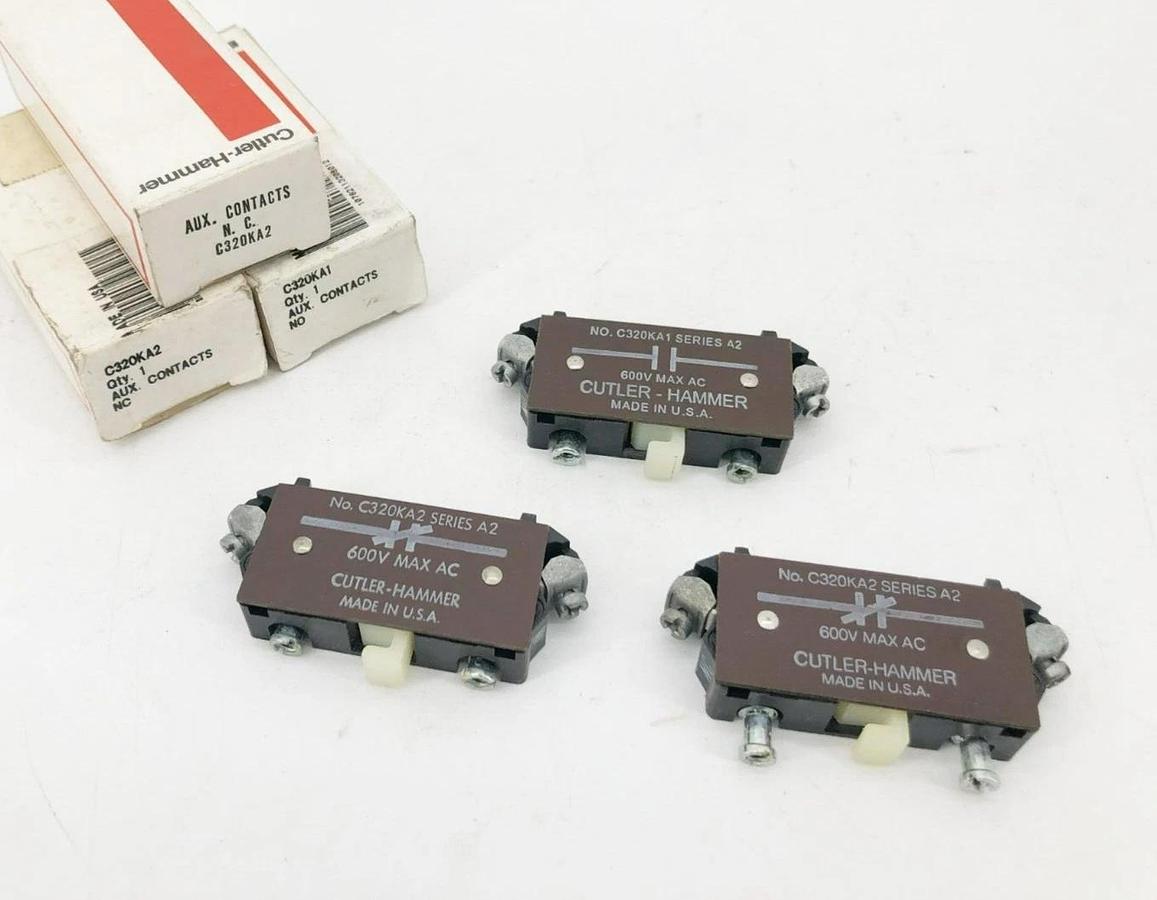 Lot of 3 New Eaton Cutler Hammer C320KA2 Auxiliary Contacts NC