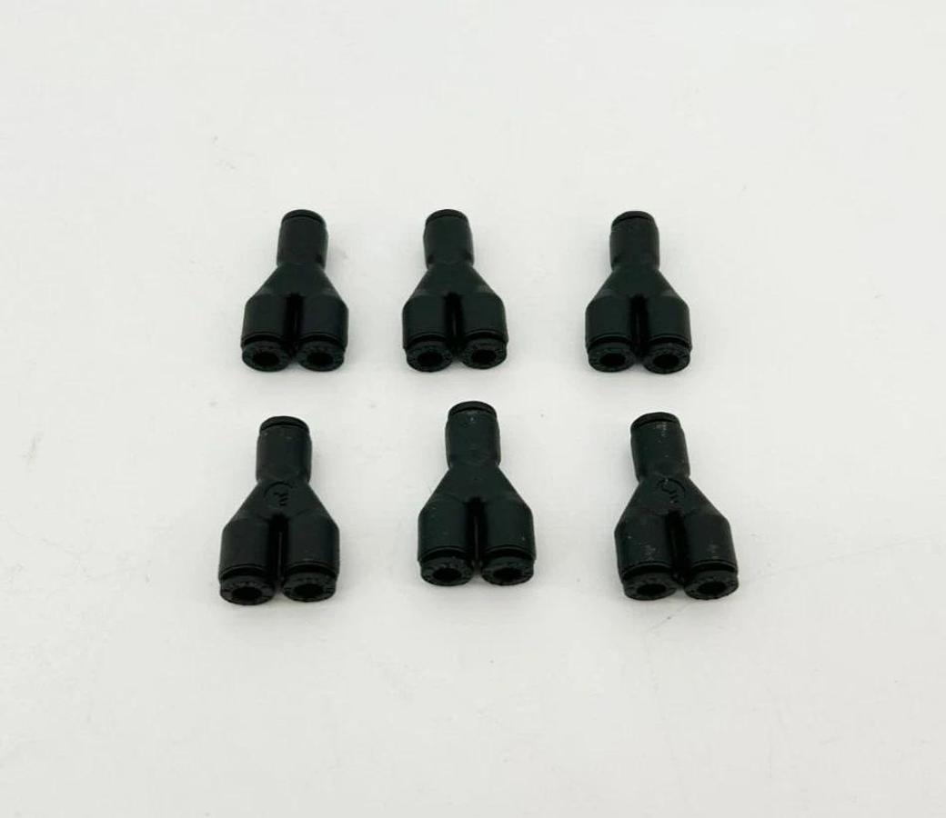 Lot of 6 New Lawson 56065 Y Unions, 5/32" 4mm Tube OD, Glass Reinforced Nylon