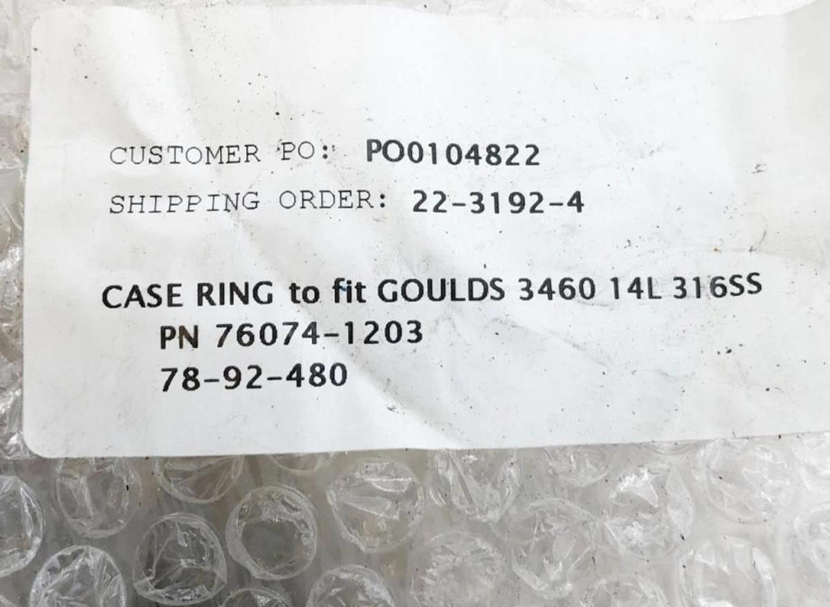 New Goulds 76074-1203 Case Ring for 3460 14L 316SS - No Box