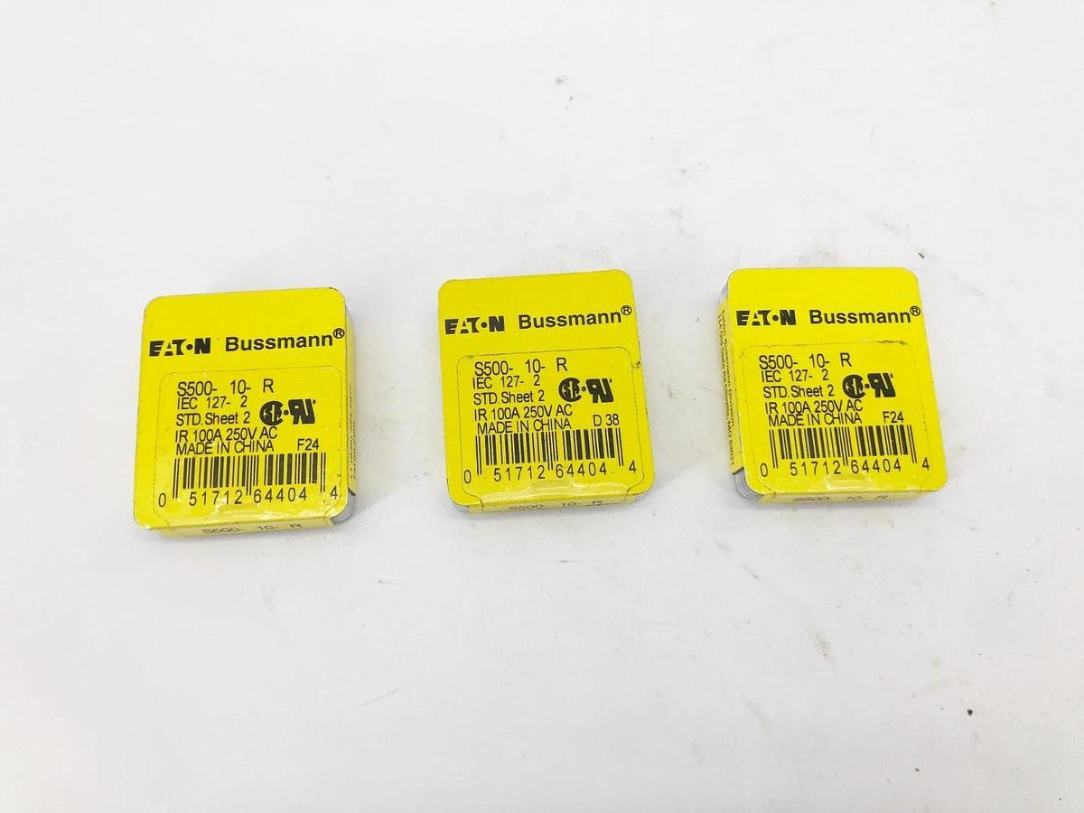 Lot of 15 New Eaton Bussmann S500-10-R Cartridge Fuses 10A 5x20mm