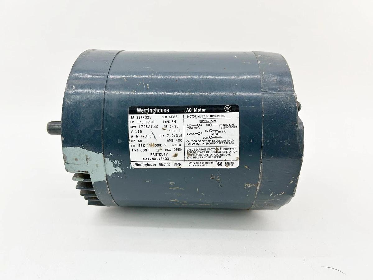 Used Westinghouse 13403 AC Motor 1/3-1/10HP 1724RPM 7.7A 60Hz