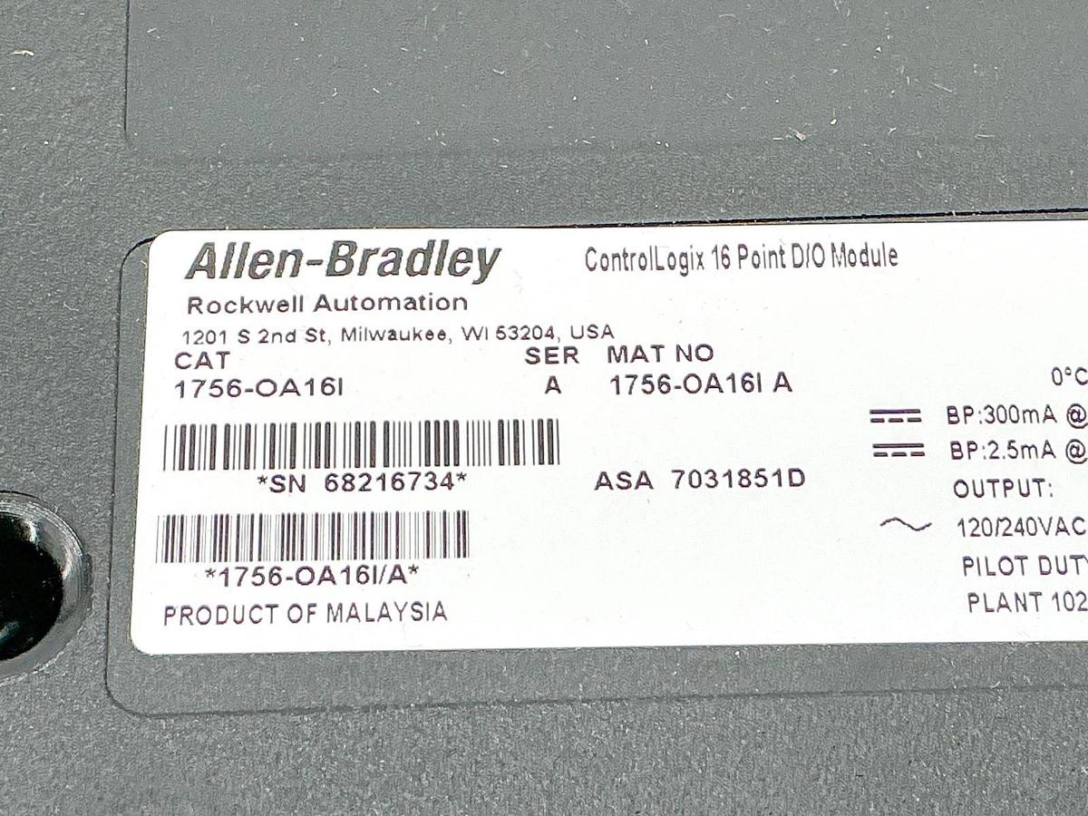 New Allen Bradley 1756-OA16I ControlLogix 16 Point D/O Module 24VDC Ser.A