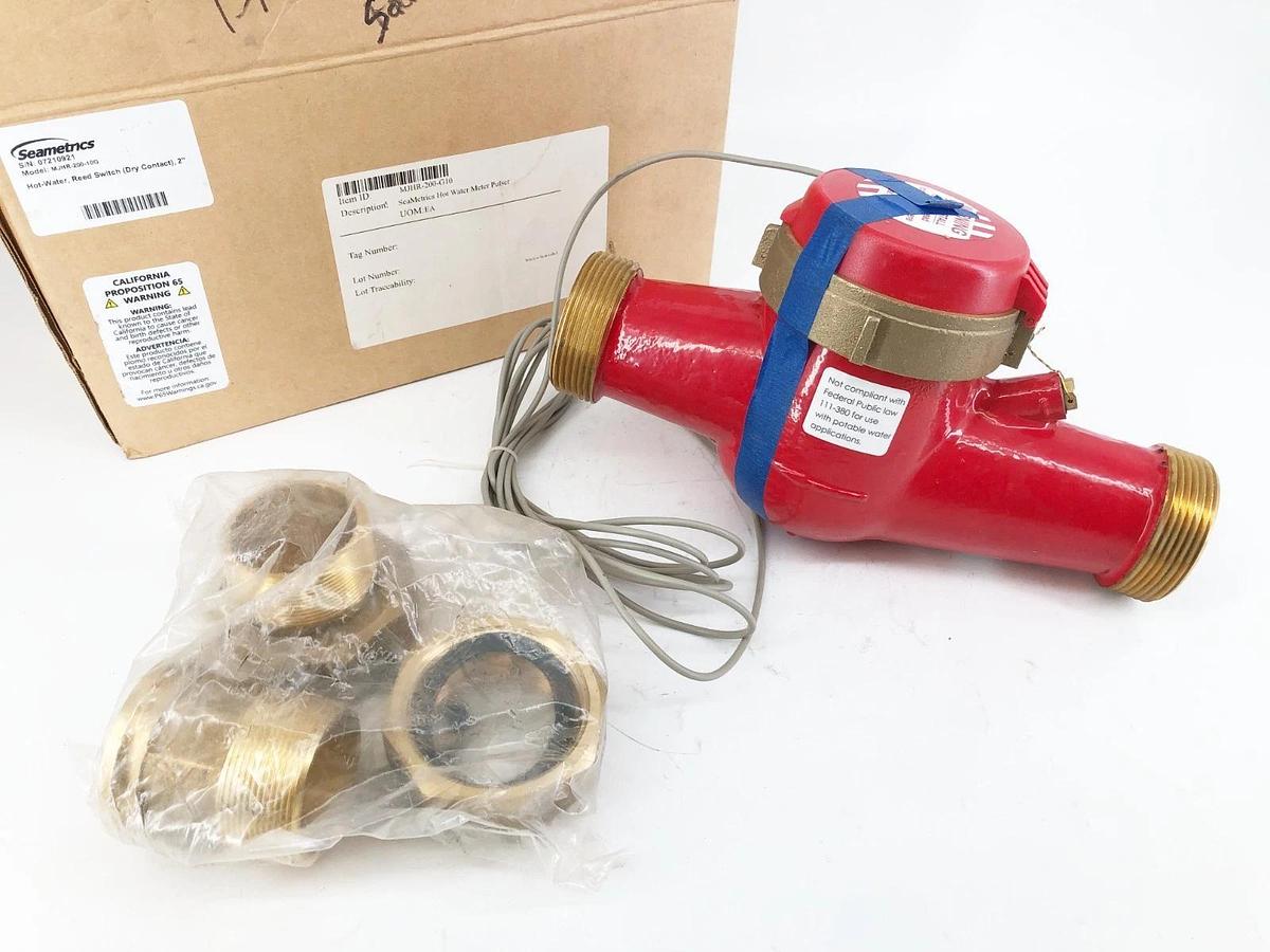 New Seametrics MJHR-200-10G Hot Water Meter Pulser Reed Switch Dry Contact 2"