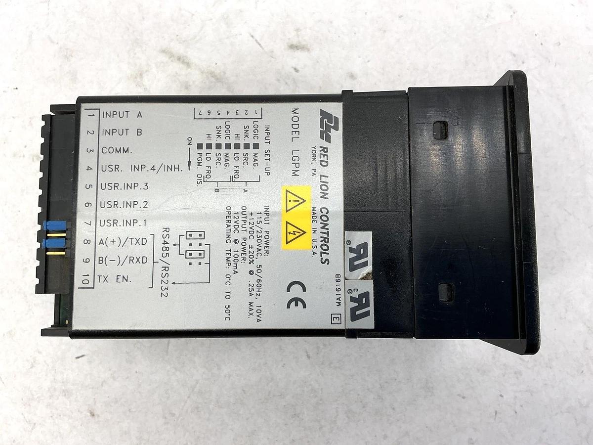 Used Red Lion Controls LGPM0101 LCD Counter Red Blacklight 115/230VAC 50/60 HZ LGPM