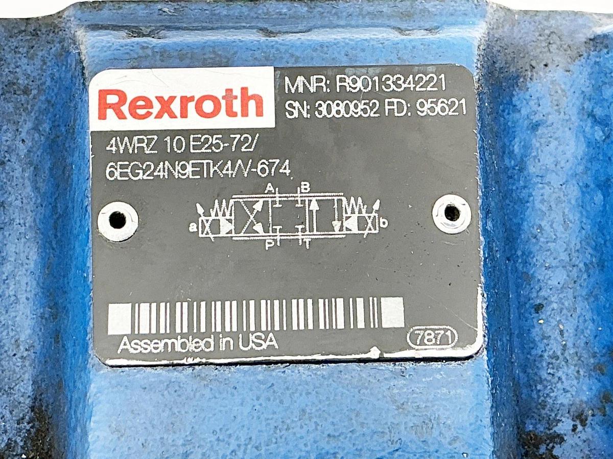 Used Rexroth 4WRZ 10 E25-72/6EG24N9ETK4/V-674 Control Valve Base R901334221